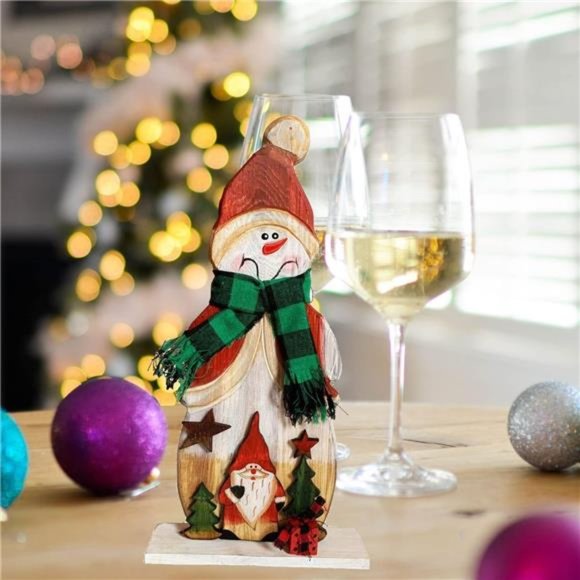 Wood Christmas Snowman Figurines Xmas & Winter Decorations 14.5'' Inches - Picture 3 of 7